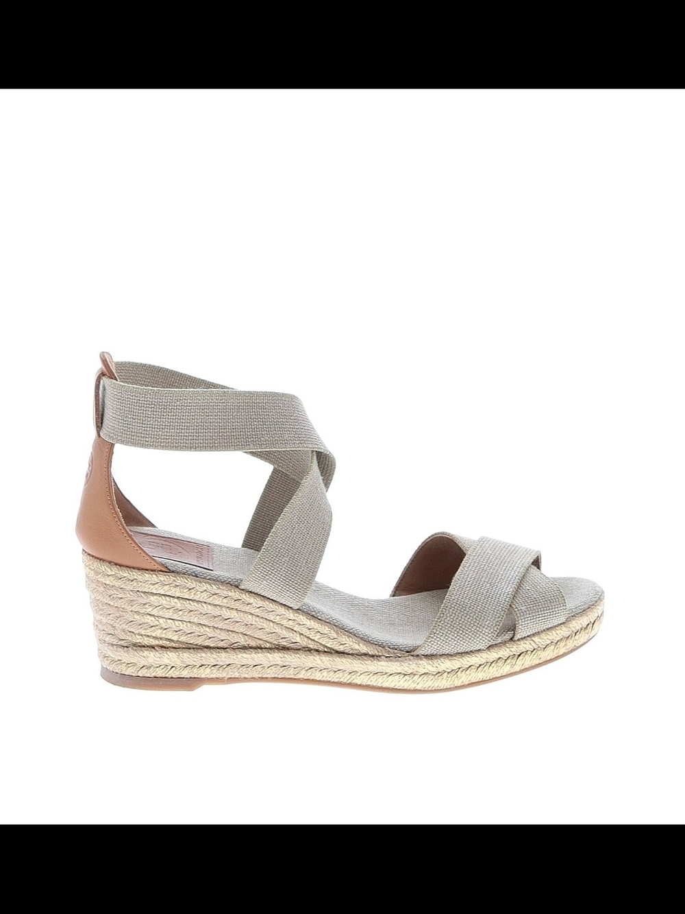 Tory Burch Neutral Crisscross Espadrille Wedge Sandals